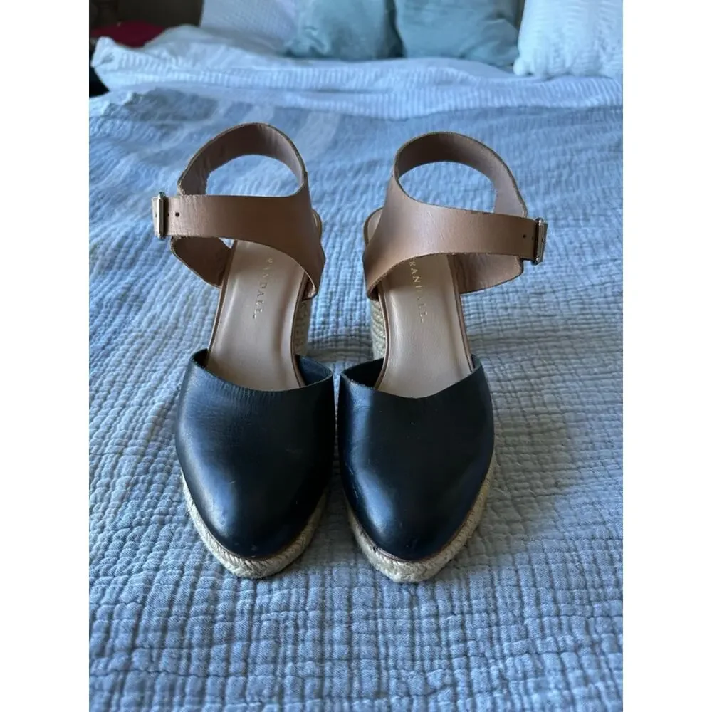 Loeffler Randall Neel Espadrille Pumps Block Heel Sandals Sz 7.5
